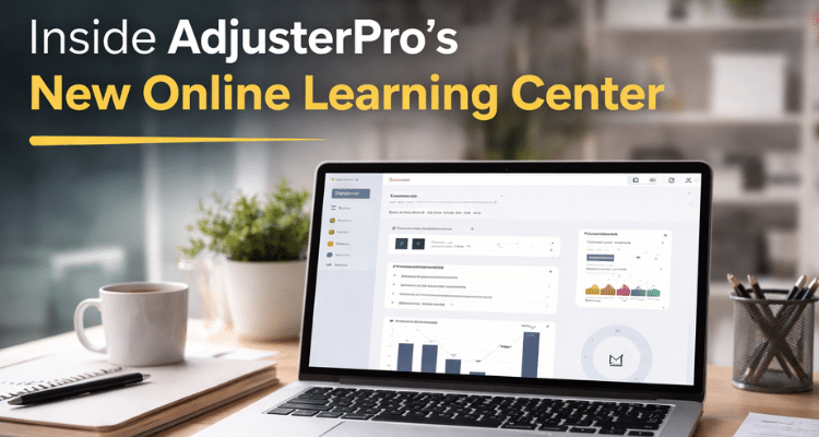 What do AdjusterPro's courses look like in the new learning center and what tools are available?