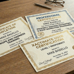 Recommended certifications that IA Firms look for in new insurance claims adjusters